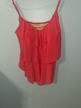 Aqua Green coral Ruffle Swim Camisole